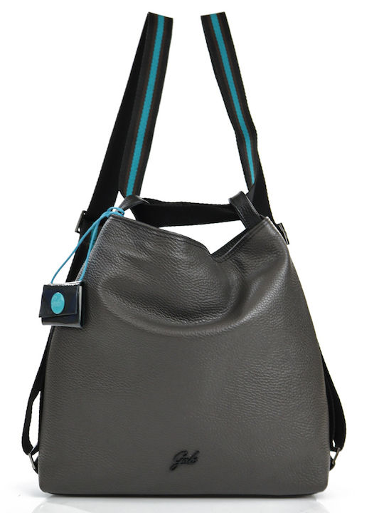 Leather Women's Backpack Gray