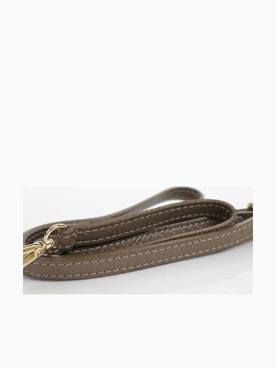 Damentasche aus Leder Schulter Taupe