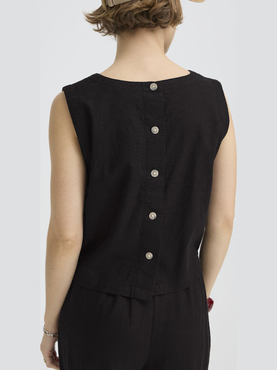 Women's Summer Linen Blouse Meteorite