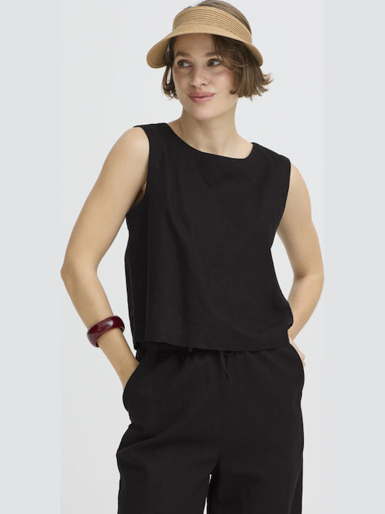 Women's Summer Linen Blouse Meteorite