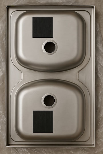 Deante Sink Ένθετος Νεροχύτης Inox με Μπαταρία Μ80xΠ50cm Ασημί