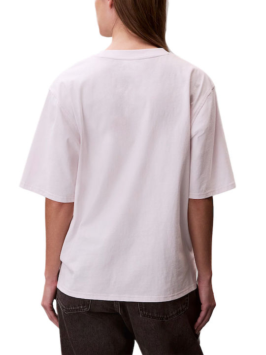 Calvin Klein Grafische Damen Oversized T-Shirt Rosa Calvin Klein Grafische Damen Oversized T-Shirt Rosa