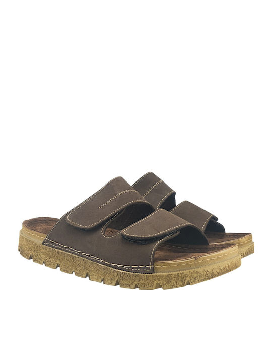 Damen Flache Sandalen Braun