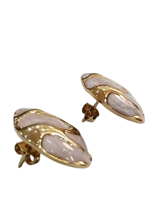 Kalliopi Silver Gold Plated Steel Stud Earrings