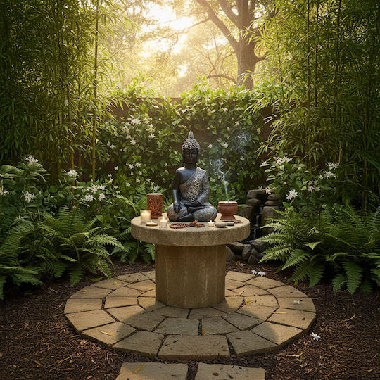 Relaxdays Buddha Statue 45x18x29cm Antique Style Indoor Outdoor Use