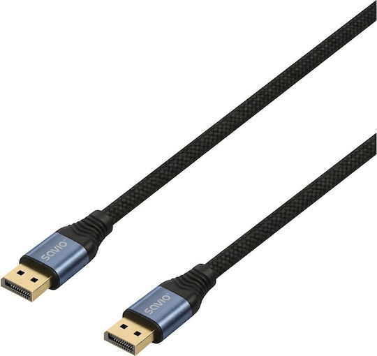 Savio Cable DisplayPort Male - DisplayPort Male 3m Black