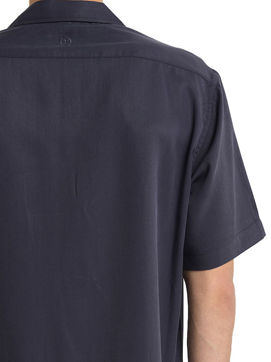 Sakai By Short Sleeve Denim Shirt In Regular Fit Blue