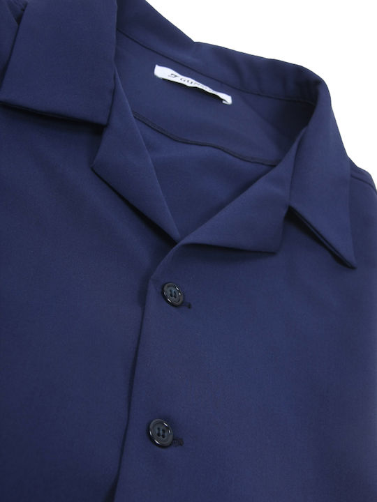 Kurzärmeliges Herrenhemd Blau