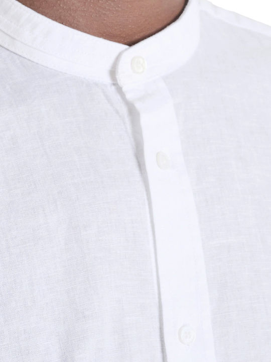 Toledo Long Sleeve Linen Shirt In Regular Fit White
