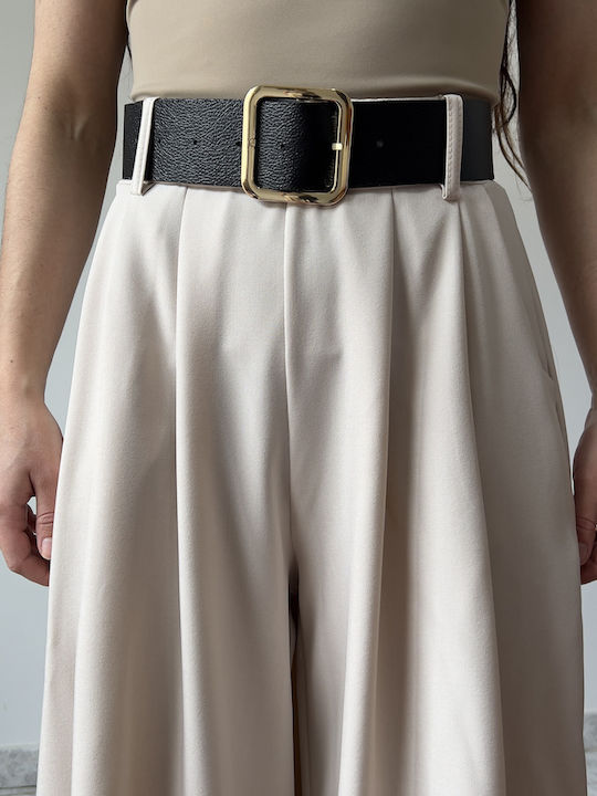 Women's High Rise Pantaloons with Rubber Band Beige
