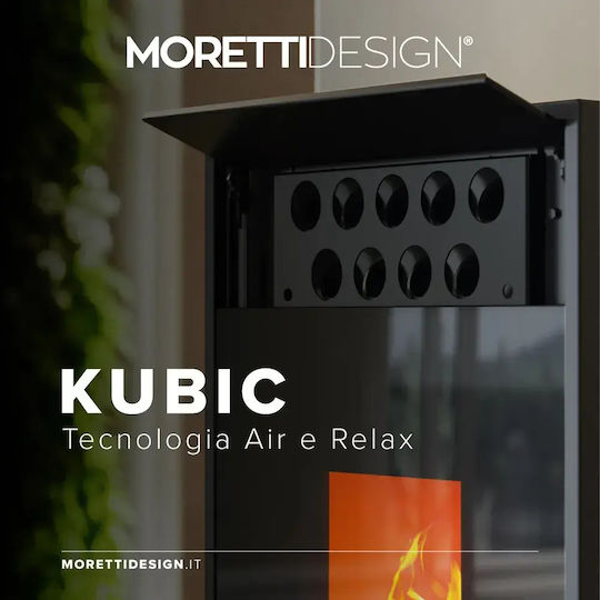 Moretti Kubic Pellet Stove Air Heater Air Duct Connection 9kW Black