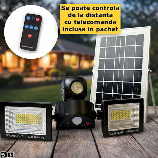 Соларна Лампа 200W Студено Бяла с Датчик за Движение и Дистанционно IP67