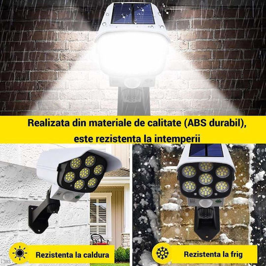 Lampă Solară Alb Rece cu Senzor de Mișcare și Telecomandă IP65