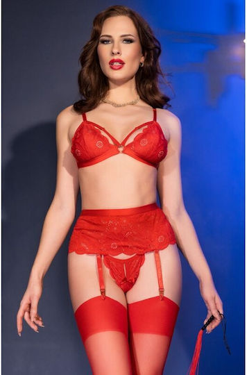 Chilirose Cr 4895 5 Stück Sexy Dessous-Set Rot