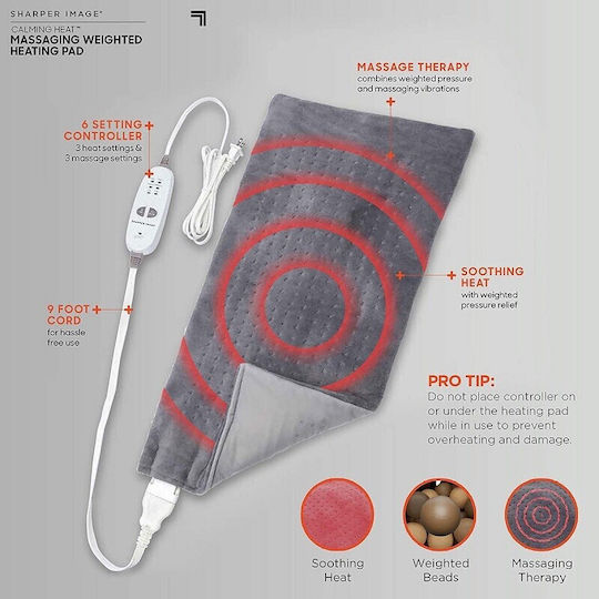 Electric Massage Pillow for Neck Back Legs & Body with Vibration and Heating Function