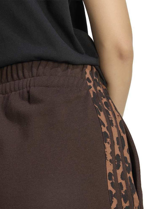 Essentials Women's Activewear Shorts Brown Animal Print