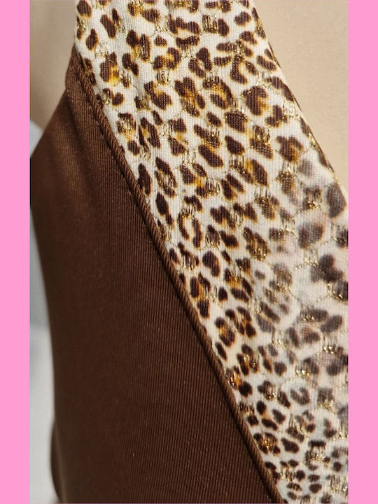 Ein Stück Tierdruck Leopard Für Große Brüste