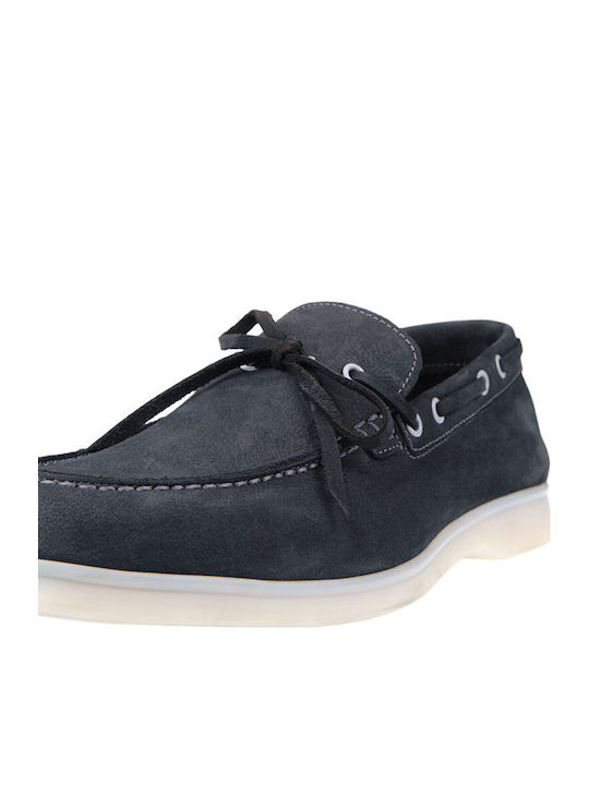 Leather Men's Boat Shoes in Blue Colour