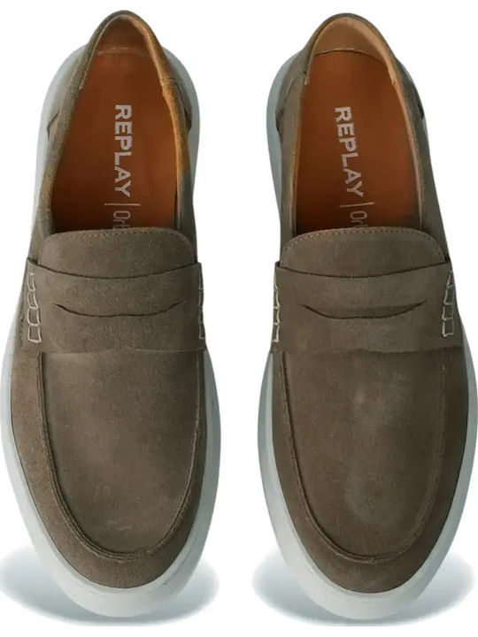 Suede Ανδρικά Loafers σε Πράσινο Χρώμα
