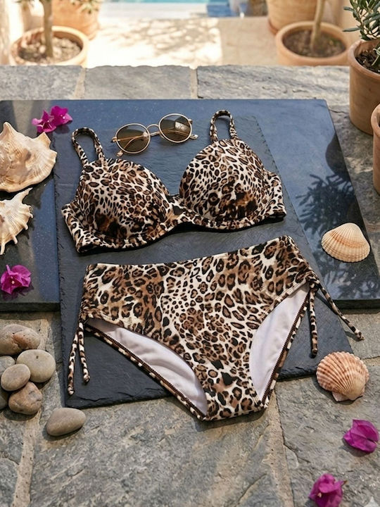 W0555 Bikini-Set mit Leichte Verstärkung Burgundisch