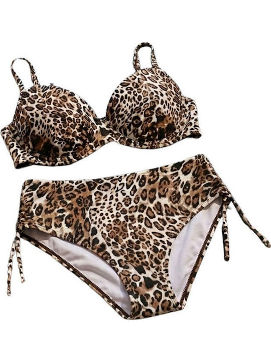 W0555 Bikini-Set mit Leichte Verstärkung Burgundisch