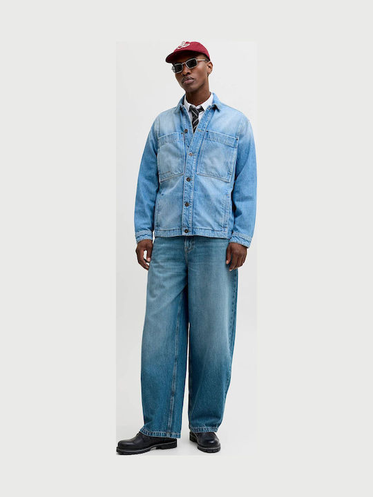 Herren Jeanshose mit Lose Baggy Anwendung Blau-Denim