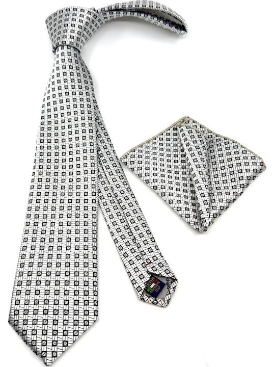 Legend Accessories Set Cravate Bărbați Tipărit În Culoare Argintie Legend Accessories Set Cravate Bărbați Tipărit În Culoare Argintie