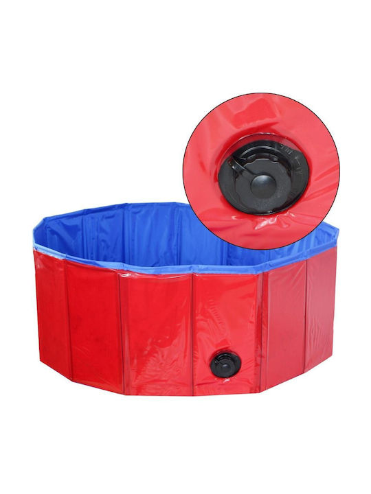 Foldable Garden Dog Pool Small Medium 80cm Red 1 Piece