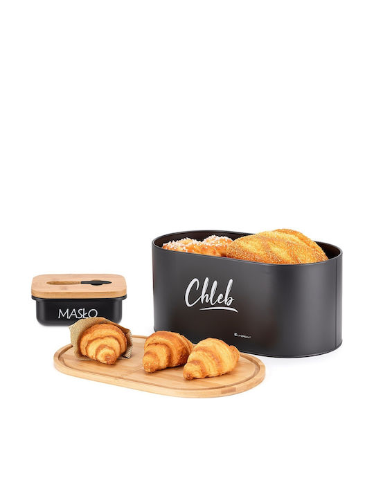 Elitehoff Cutie Pâine cu Capac din Bambus Maro 11.5x11.5cm
