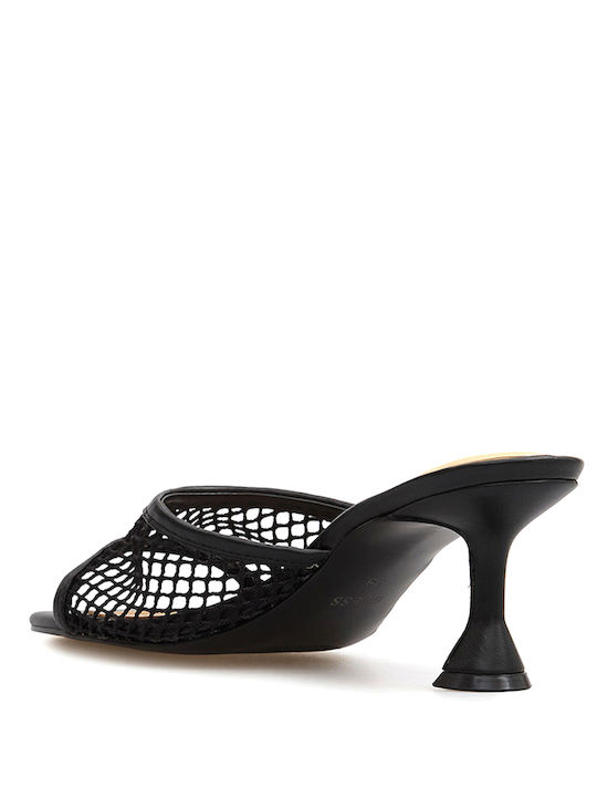 Women's Mules with High Heel in Black Color