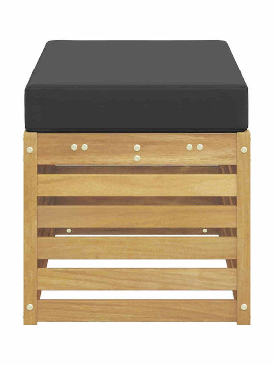 Outdoor Wooden Bench With Cushions 80x43x45cm