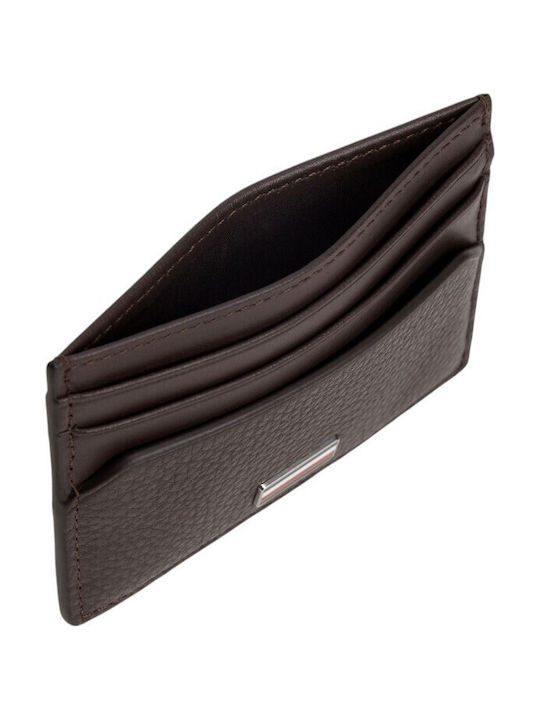 Leather Men's Card Wallet Brown