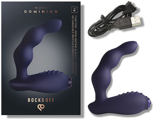 Rocks Off Prostate Plug Anal cu Vibrație Albastru