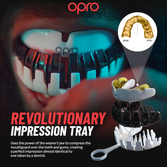 Маска Opro Instant Custom Fit Mouthguard UFC Fighter Aspinall Черно Червено Бяло