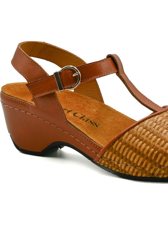 Leather Women's Sandals Anatomic Tabac Brown