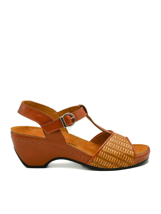 Leather Women's Sandals Anatomic Tabac Brown