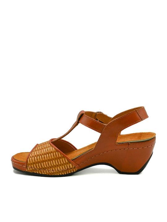 Leather Women's Sandals Anatomic Tabac Brown