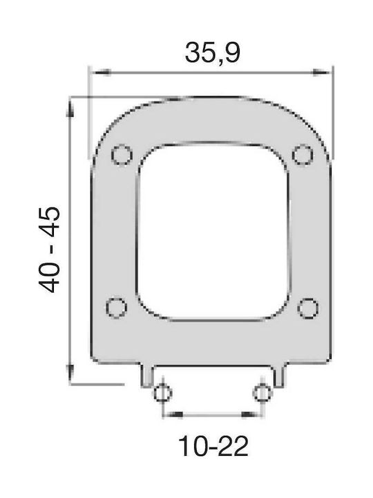 Elvit Καπάκι Λεκάνης Soft Close Πλαστικό 40x35.9cm Λευκό