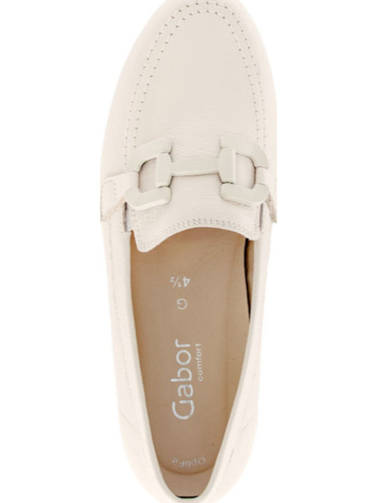 Damen Mokassins aus Leder in Beige Farbe