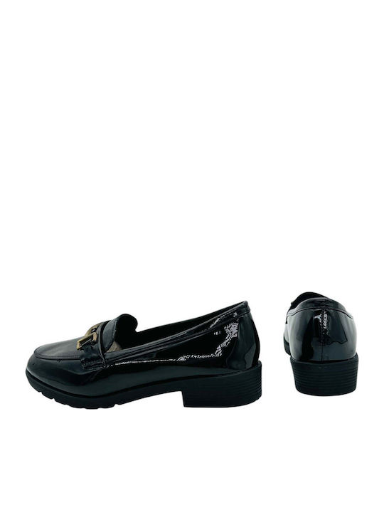 Δερμάτινα Γυναικεία Loafers σε Μαύρο Χρώμα