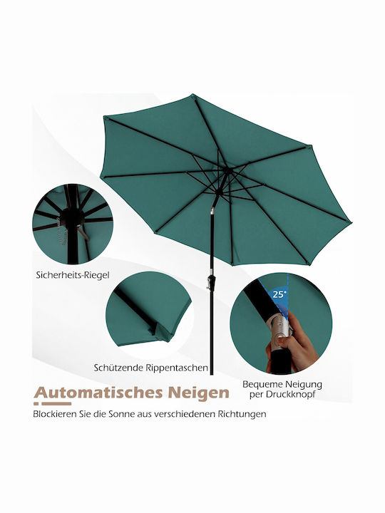 Umbrelă De Pardoseală Rotundă Metalică Verde Φ3.03m NP12259ML