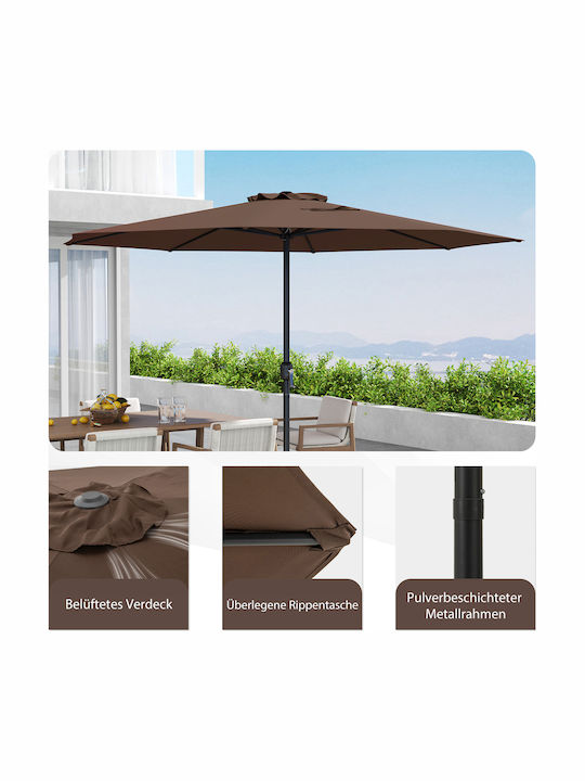 Garten- und Terrassen-Sonnenschirm Rundschreiben Metall Braune mit Basis Φ3.5m NP12131CF