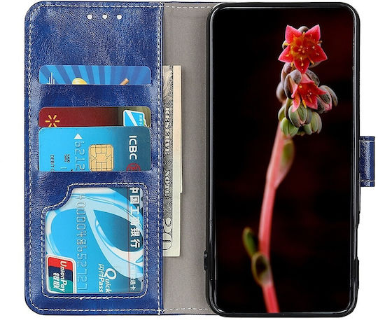 Tel1 Xiaomi Mi Note 10 Lite Retro Crazy Horse Texture Book Case Blue