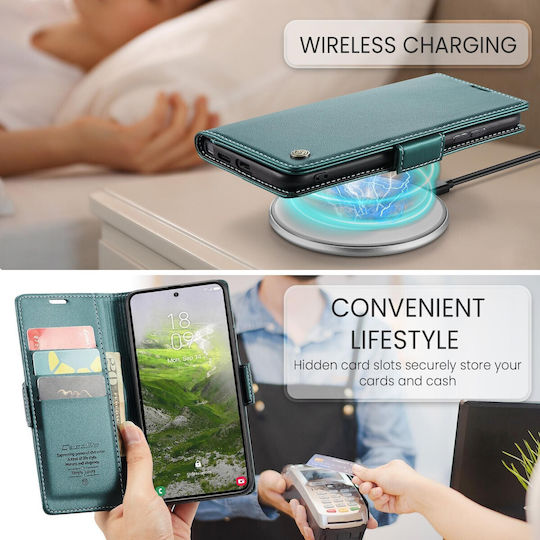Caseme 023 Samsung Galaxy S26 Ultra 5g Rfid Wallet Synthetic Leather Case Green