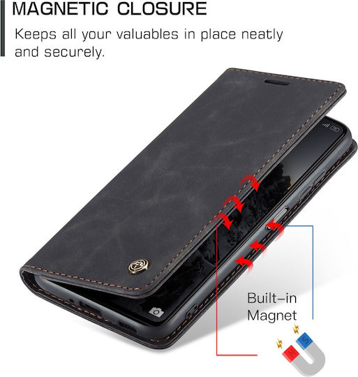 Caseme 013 Xiaomi Redmi Note 12 5g Xiaomi Poco X5 5g Retro Leather Θήκη Βιβλίο Black