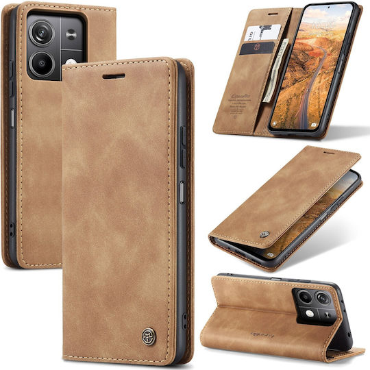 Caseme 013 Xiaomi Redmi Note 13 5g Retro Leather Θήκη Βιβλίο Brown