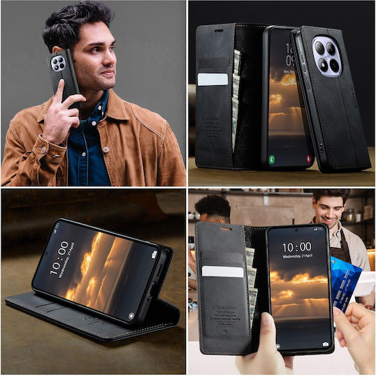 Caseme 033 Xiaomi Redmi Note 15 Pro 5g Rfid Retro Θήκη Βιβλίο Δερμάτινη –black