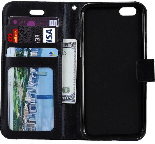 Tel1 Iphone 6 Plus 6s Plus Crazy Horse Texture Θήκη Βιβλίο Black