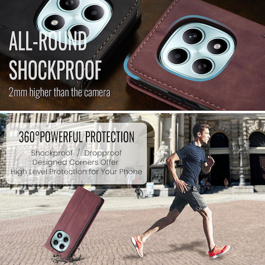Caseme 013 Xiaomi Redmi Note 15 4g/5g Retro Leather Θήκη Βιβλίο Red