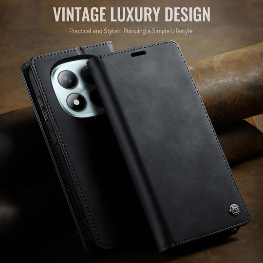 Caseme 033 Xiaomi Redmi Note 15 Pro Plus 5g/poco M8 Pro 5g Rfid Retro Θήκη Βιβλίο Δερμάτινη Black